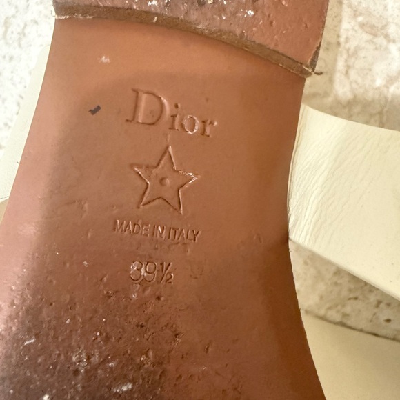 Dior Women's white Sandals with Gold Accents - Picture 5 of 9
